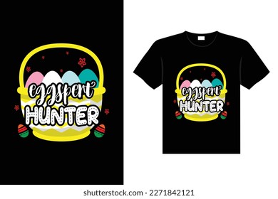 Easter day typography egg lettering t-shirt design holiday greeting cute bunny vector art