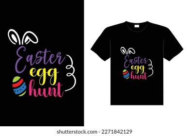 Easter day typography egg lettering t-shirt design holiday greeting cute bunny vector art
