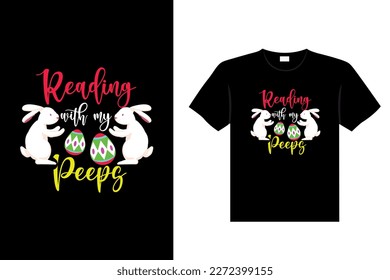 Easter day typography egg lettering t-shirt design holiday greeting cute bunny vector art