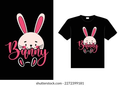 Easter day typography egg lettering t-shirt design holiday greeting cute bunny vector art