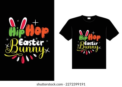 Easter day typography egg lettering t-shirt design holiday greeting cute bunny vector art