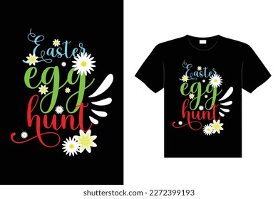 Easter day typography egg lettering t-shirt design holiday greeting cute bunny vector art