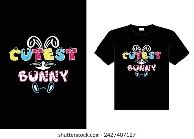 Easter day typography egg lettering t-shirt design holiday greeting cute bunny vector art