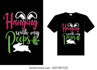 Easter day typography egg lettering t-shirt design holiday greeting cute bunny vector art