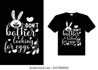 Easter day typography egg lettering t-shirt design holiday greeting cute bunny vector art