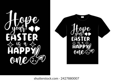 Easter day typography egg lettering t-shirt design holiday greeting cute bunny vector art