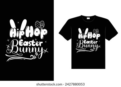 Easter day typography egg lettering t-shirt design holiday greeting cute bunny vector art