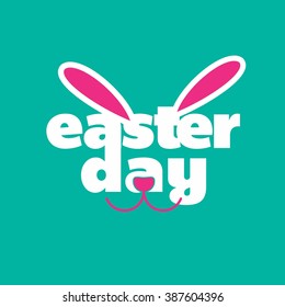 Easter Day typogrpahy. Art design for web, site, advertising, banner, poster, card, paper print, postcard.