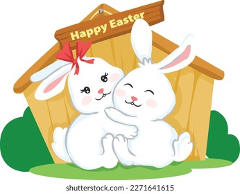 Easter Day. Vector design. New Year. Christmas. Happy Easter banner, poster, greeting card, holiday covers. Easter design with eggs, bunny, in pastel colours. 