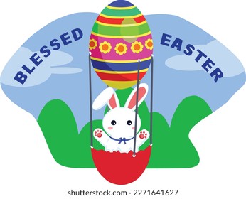 Easter Day. Vector design. New Year. Christmas. Happy Easter banner, poster, greeting card, holiday covers. Easter design with eggs, bunny, in pastel colours. 