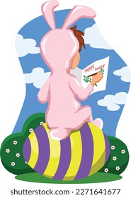 Easter Day. Vector design. New Year. Christmas. Happy Easter banner, poster, greeting card, holiday covers. Easter design with eggs, bunny, in pastel colours. 