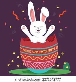 Easter Day. Vector design. New Year. Christmas. Happy Easter banner, poster, greeting card, holiday covers. Easter design with eggs, bunny, in pastel colours.