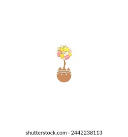easter day vector element with rabbit element