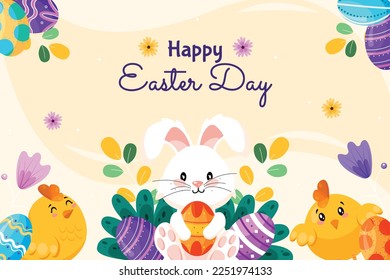 Diseño de la Ilustración del Vector del Día de Pascua.