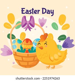 Diseño de la Ilustración del Vector del Día de Pascua.