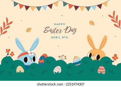 Diseño de la Ilustración del Vector del Día de Pascua.