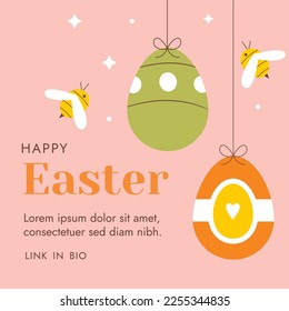 Diseño de la Ilustración del Vector del Día de Pascua.