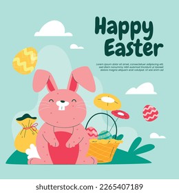 Diseño de la Ilustración del Vector del Día de Pascua. Temporada de Pascua.