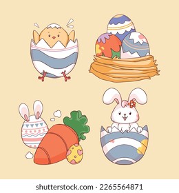 Diseño de la Ilustración del Vector del Día de Pascua. Temporada de Pascua.