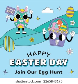 Diseño de la Ilustración del Vector del Día de Pascua. Temporada de Pascua.