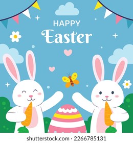 Diseño de la Ilustración del Vector del Día de Pascua. Temporada de Pascua.