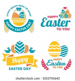 Easter Day Vector Logo for banner, poster, flyer