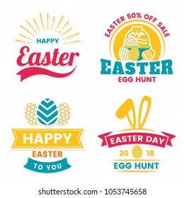 Easter Day Vector Logo for banner, poster, flyer