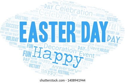 Easter Day Word Cloud. Wordcloud Made With Text.