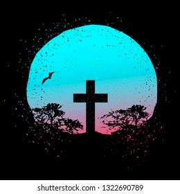 Easter, the Death of Jesus Christ, print Design, vector illustration.