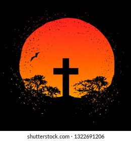 Easter, the Death of Jesus Christ, print Design, vector illustration.