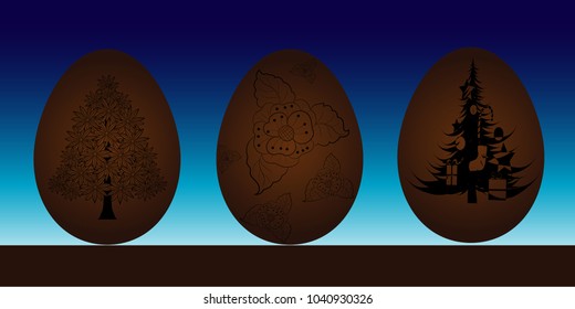 Easter decorated chocolate. vector design.