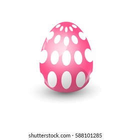 Easter Decorated Colorful Egg Holiday Symbols Greeting Card Flat Vector Illustration