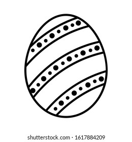 Easter decorated egg. Doodle cute. Coloring book for adults and children. Outline of the contour of the egg. Elements for design greeting cards, wrapping paper,