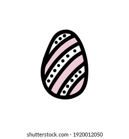  Huevo decorado con Pascua. estilo doodle