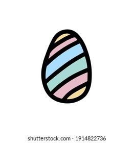  Easter decorated egg. Hand-drawn vector illustration in the doodle style. Egg a sketch. Design for Easter