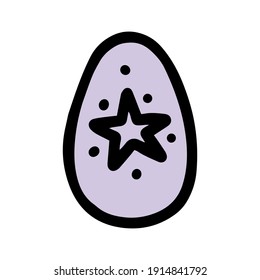  Easter decorated egg. Hand-drawn vector illustration in the doodle style. Egg a sketch. Design for Easter