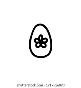 Easter decorated egg. Hand-drawn vector illustration in the doodle style. Egg a sketch. Design for Easter