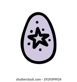  Ostergeschmücktes Ei. Handgezeichnete Vektorgrafik im Doodle-Stil. Eiern Sie eine Skizze. Design für Ostern