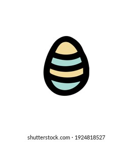  Easter decorated egg. Hand-drawn vector illustration in the doodle style. Egg a sketch. Design for Easter