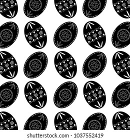 easter decorated egg pattern image vector illustration design  black and white