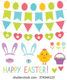 Easter decoration and design elements set