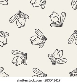 Easter decoration flower doodle seamless pattern background
