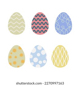 Easter decorative eggs isolated on white background