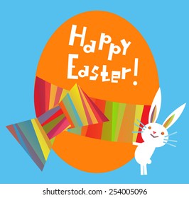 Easter decorative elements in a triangular style