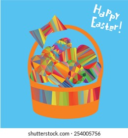 Easter decorative elements in a triangular style