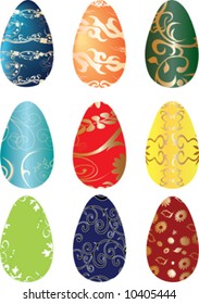 easter decotarive eggs in nine color