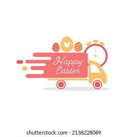 Easter delivery icon. Flat vector illustration.