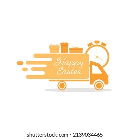 Easter delivery icon. Flat vector illustration.