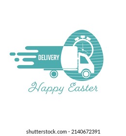 Easter delivery icon. Flat vector illustration.