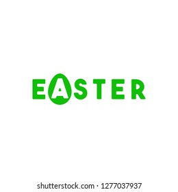 easter design concept with bunnt logo modern style rabbit